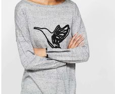 Mint Velvet Granite Grey Hummingbird Embellished Knit Jumper