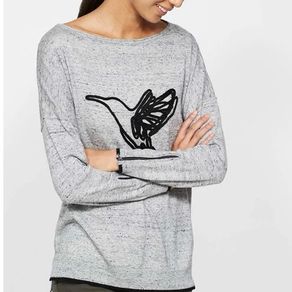 Mint Velvet Granite Grey Hummingbird Embellished Knit Jumper
