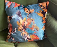 Scatterbox Multicoloured Floral Cushion Teal & Orange