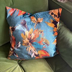 Scatterbox Multicoloured Floral Cushion Teal & Orange