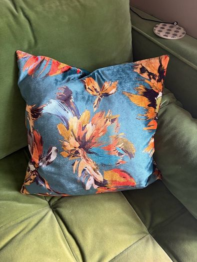 Scatterbox Multicoloured Floral Cushion Teal & Orange