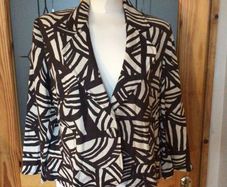 Marks & Spencer Ladies brown & cream Linen blend blazer jacket BNWTS size 22 includes postage