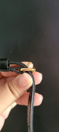 Authentic Louis Vuitton Cross Body Leather Strap in Black and Gold Hardware