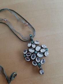 Pink & green pendant necklace