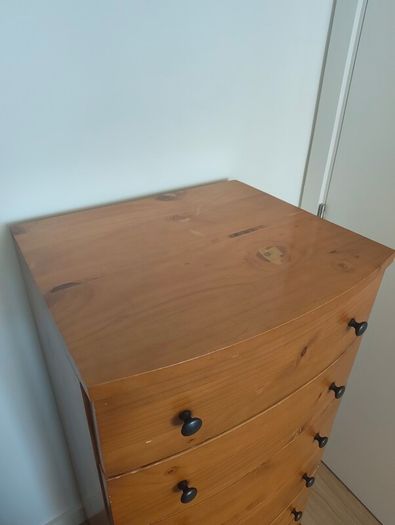 beautiful vintage solid wooden tall boy chest of drawers