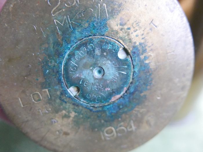 Vintage Two Irish Army Brass Artillery Shell 1954