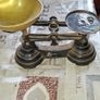 Vintage Black Librasco Cast Iron and Brass Kitchen Scales around 1930s Postage Available or Collection Image 5
