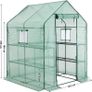 _Walk-In Garden Shed with 10 Shelves Greenhouse with Roll Up Door Tomato House Vegetables Outdoor Garden 143 x 143 x 195 cm Image 3