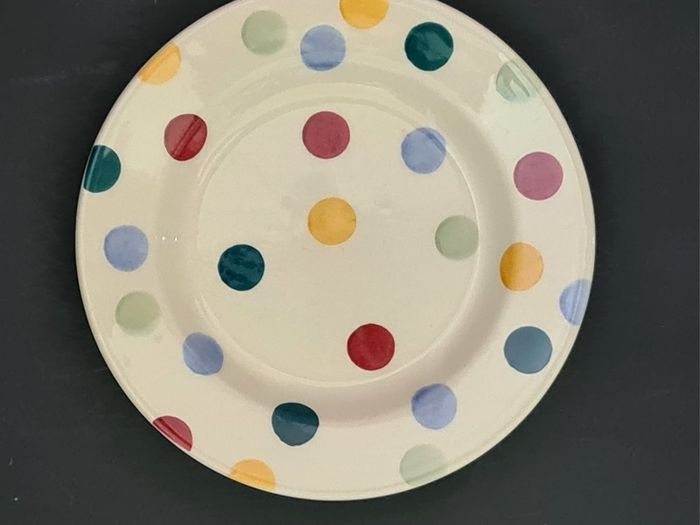 Set of 3 Emma Bridgewater Polka Dot Side Plates 17cm Vintage: two 2006, one 2007