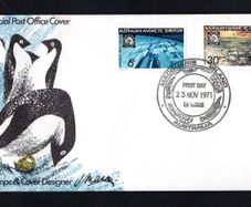 1971 Australian Antarctic Territory  10th Anniversary of Antarctic Treaty Commemorative Stamps First Day Cover (FDC)