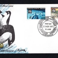 1971 Australian Antarctic Territory  10th Anniversary of Antarctic Treaty Commemorative Stamps First Day Cover (FDC)