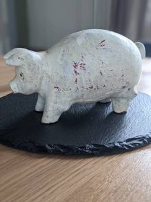French vintage wooden pig