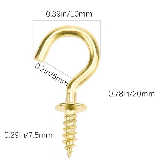 1500 Small Brass Cup Hooks