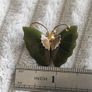 Vintage jade butterfly brooch Image 3