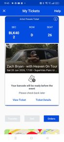 Zach Bryan ticket