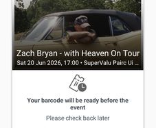 Zach Bryan ticket