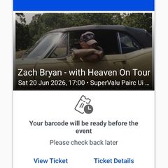 Zach Bryan ticket