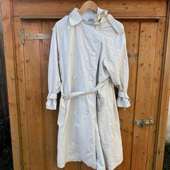Zara Women's beige neutral long midi maxi Trench Coat belt / Size S oversized