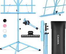 Sheet Music Stand Metal Portable with Carrying Bag, Sheet Music Folder, Projector Stand, Portable Podium Stand, Laptop Stand Pink