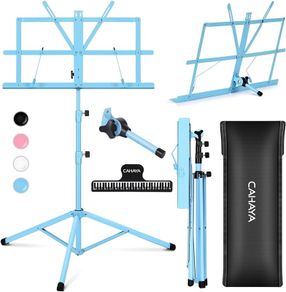 Sheet Music Stand Metal Portable with Carrying Bag, Sheet Music Folder, Projector Stand, Portable Podium Stand, Laptop Stand Pink
