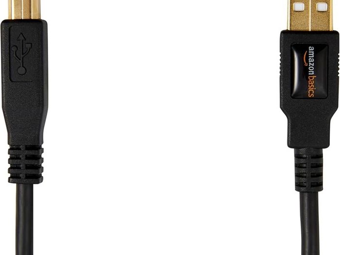 Amazon USB-A to USB-B 2.0 Cable, Gold-Plated, 3 m
