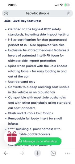 Joie iLevel infant car seat and Joie Encore Base