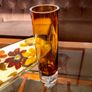 Vintage Slender Scandinavian Style Mid Century Amber Glass Vase Image 10