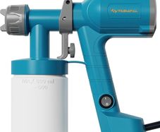 Fence Paint Sprayer, Tilswall Upgraded HVLP Electric Paint Spray Gun with 2 Nozzles & 3 Spray Patterns for Walls, Fences, Furniture, Cabinets, Sheds, DIY Projects, Blue