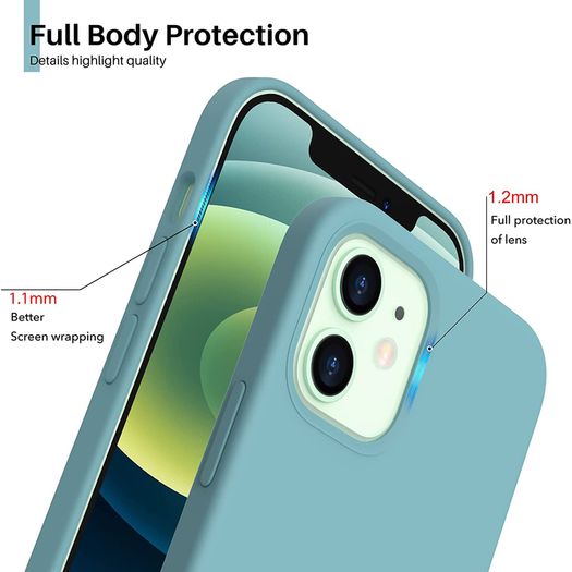 Liquid Silicone Case For iPhone 12 Mini Luxury Thin Soft Phone Cover New Cactus - FHT9IP12MLK
