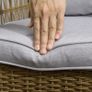 Boho-Style Swing Chair, PE Rattan, Rattan Swing Chair, Washable Cushion Covers, Natural + Light Gray Image 4