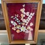Vintage Mid Century Sea Shells in a Teak Shadow Box with Floral Design Image 3