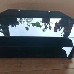 tv stand black glass