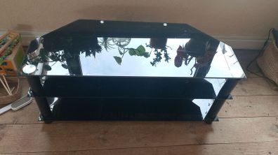 tv stand black glass