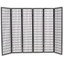 Folding 6-Panel Room Divider Japanese Style 240x170 cm Black Image 4