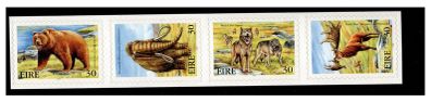 1999 Ireland Extinct Irish Animals (Mammoth, Giran Deer, Wolves & Bear) self-Adhesive Commemorative Stamps Mint Never Hinged (MNH)