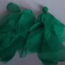 Green Pearl Cluster Stud Glass Inlay Extravagant Chiffon Petal Tassel Earrings Image 5