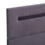 Bed Frame with LED Grey Fabric 135x190 cm Image 6