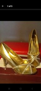 gold special occasion shoes