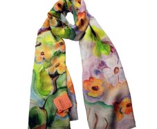 Cashmere Scarf - Vibrant Floral Print