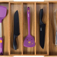 Utoplike Acacia Wood Adjustable Utensil Drawer Organiser - Brand New