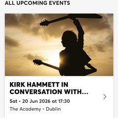 2 Kirk hammet tickets the academy Metallica