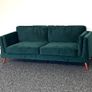 Dark Green Velvet 3-seater sofa, perfect condition Image 7