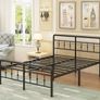King Size Bed Frame with Victorian Headboard and Footboard, Metal Bed Frame with Heavy Duty Steel Slats Support, Ample Storage Space, Noise Free, Easy Assembly, Black Image 5