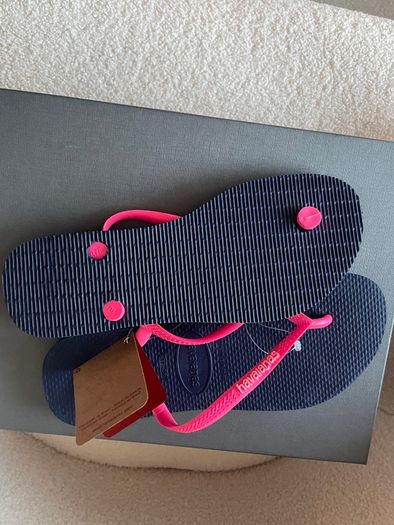Havaianas Navy And Pink Flip Flops