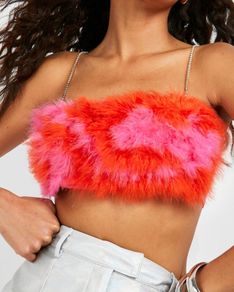 Festival party feather bra top size 10