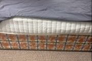 Single bed frame with headboard and mattress