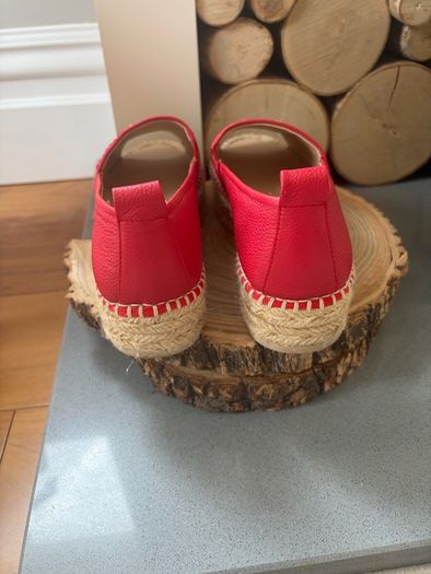 DKNY Mer Peep-Toe Espadrille Peep wedge flat shoes