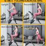 4-IN-1 Exercise Bikes for Home Use, Folding Indoor Stationary Cycling Bike with Arm/Leg Workout Bands,16 Levels Magnetic Resistance Fitness Bicycle with Hand Pulse and Phone/Tablet Holder Image 3