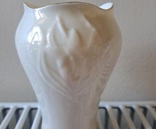Belleek brown stamp bud vase