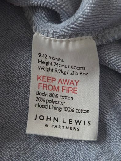 9-12m, John Lewis Hooded Animal Top/ Sweatshirt